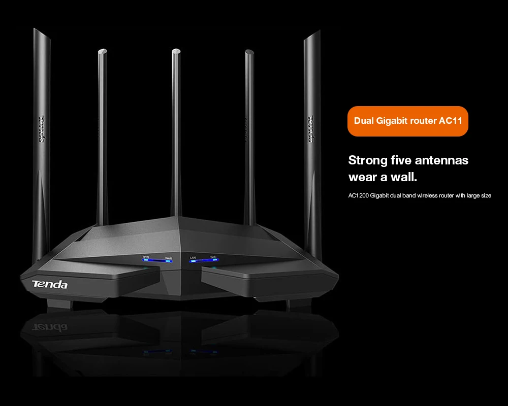 Tenda AC18 беспроводной wifi маршрутизатор 256M DDR двухъядерный процессор 1WAN+ 4LAN гигабитные порты WiFi повторитель двухдиапазонный 11AC1900M гигабитный USB 3,0 - Цвет: AC11