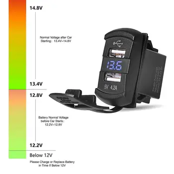 

Switch Digital & Cable Display Voltmeter Waterproof Dustproof Truck UTV LED