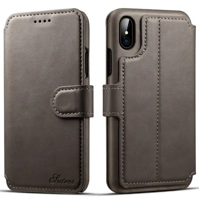 Gray 013 Высококачественный чехол-бумажник из искусственной кожи для iphone 6, 6 S, 7, 8 Plus, X, XS, флип-чехол с отделением для кредитных карт, чехол для телефона - Цвет: Gray 013