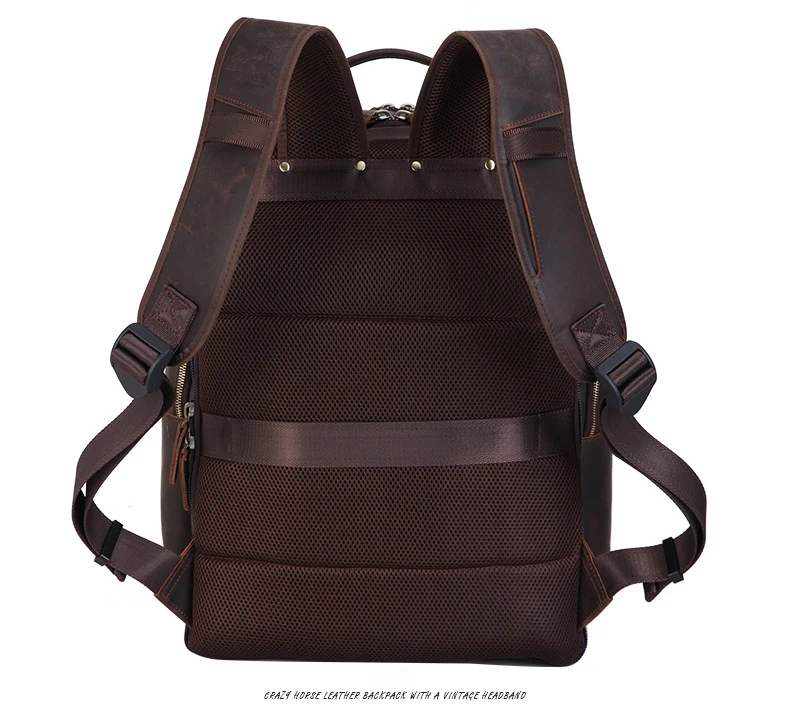 Back Display of Leather Backpack