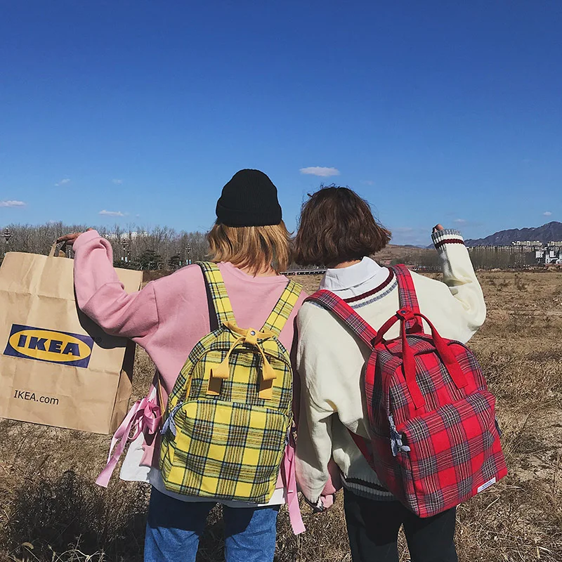 

School of personality style contrast color men's and women's trend backpack simple new bag