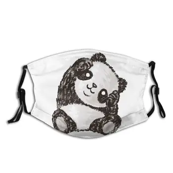 

Cute Panda Men Women Non-Disposable Face Mask Animal Anti Bacterial Dustproof Mask With Filters Protection Respirator Muffle