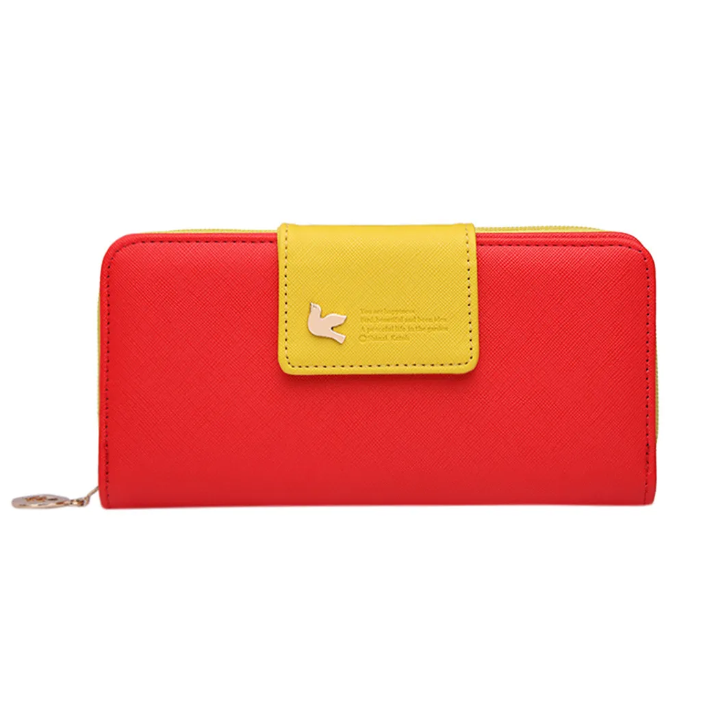 

Women Fashion Long Style Student Card Wallet Multi-function Folding Coin Purse High Quality Solid Bag Simple Phone Pocket #25