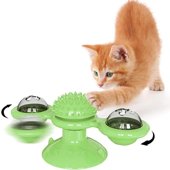 

Interactive windmill cat toy Turntable Teasing cat toys interactive with Catnip Cat Scratching Tickle Pet ball toys Cat Supplies
