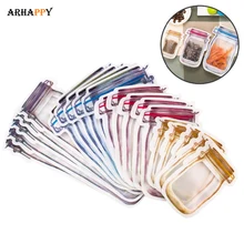 Портативный мешок для еды на молнии, многоразовый мешок для закусок, пластиковый портативный пакет для хранения еды