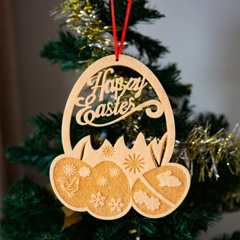 

2 Pcs Easter Egg Crafts Ornament Easter Felt Decoration Kit for Decorating Tree Doorway Windows 7.9 Inch