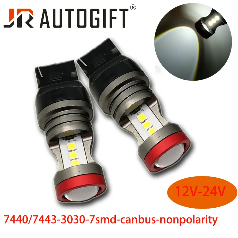 2 шт. автомобисветильник светодиодные лампы PWY24W 7SMD 7440 7443 3156 3157 3030 | Автомобили и