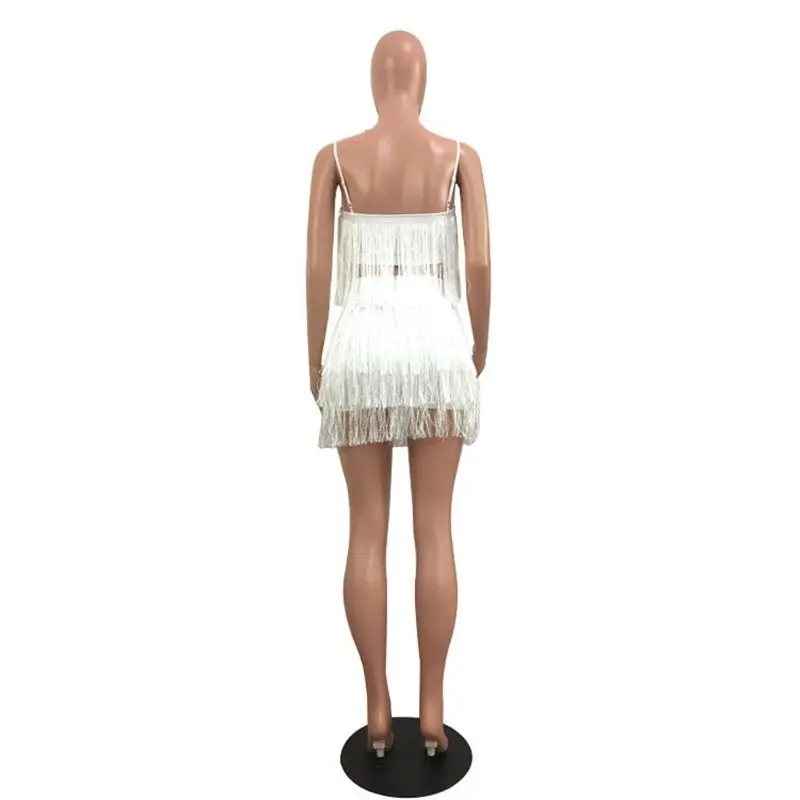 white tassel crop top