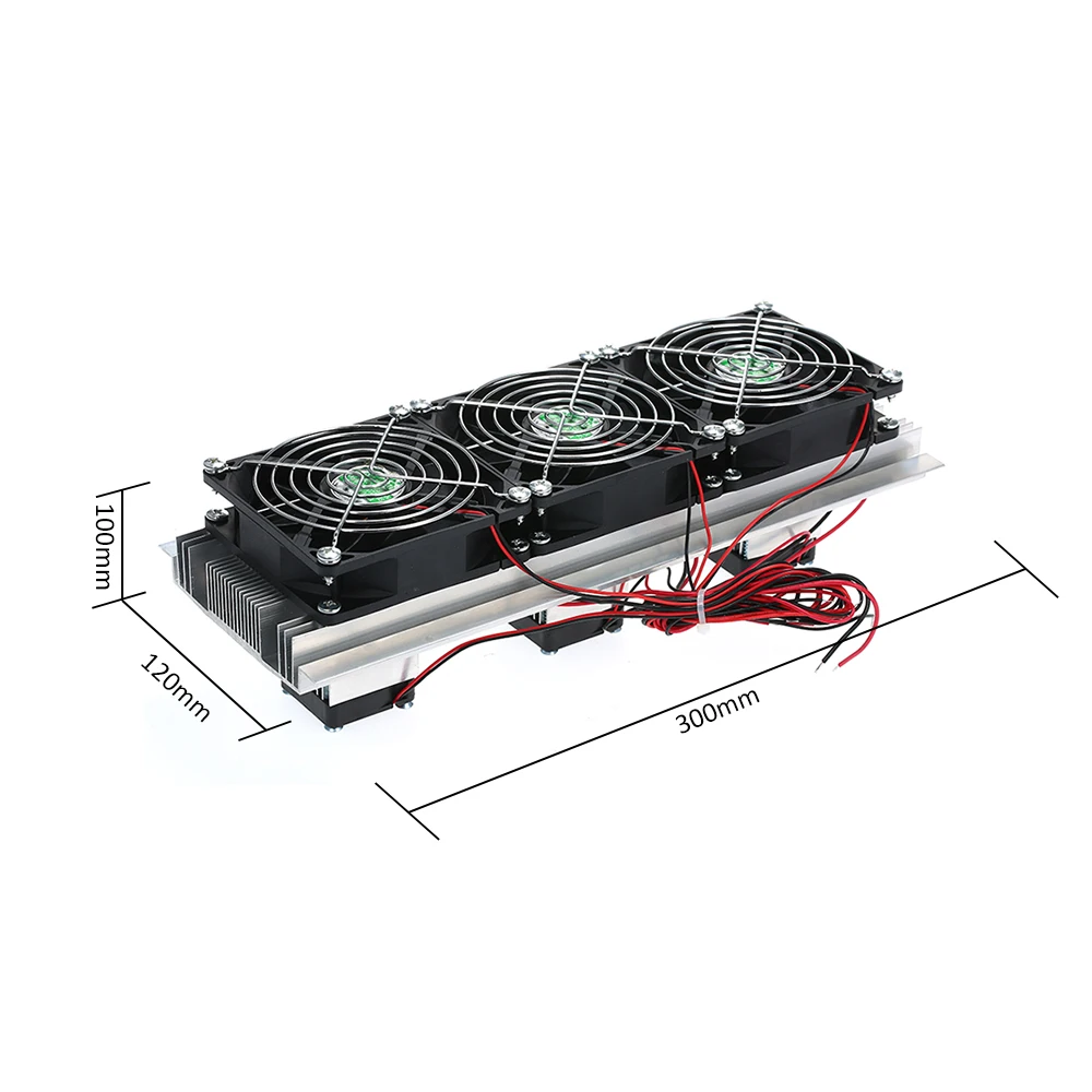 Fan Fittings 180W Trinuclear Thermoelectric Peltier Refrigeration Air Cooling System Kit Cooler 3x Fan