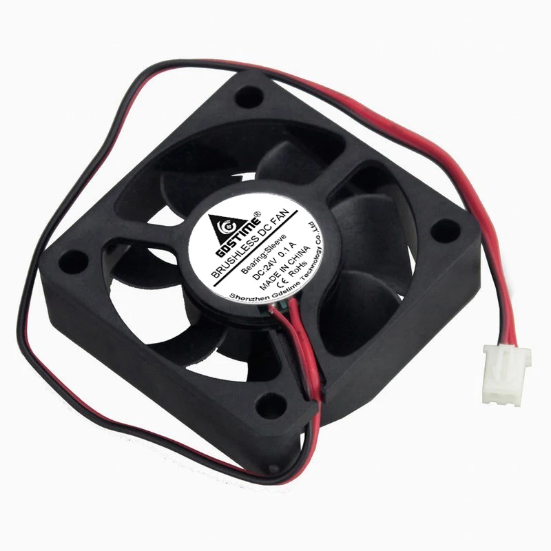 2шт Gdstime кулер вентилятор DC 24V 2Pin 5 см 50 мм x 15 5015 компьютер бесщеточный промышленный