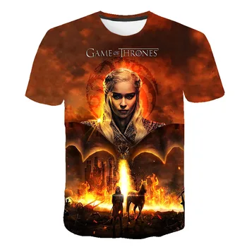 

2019 summer Game of Thrones figure cosplay costume tshirt tee shirts Loose Fit Casual Men Coat Brand-Clothing 3d t-shirt s-6xl