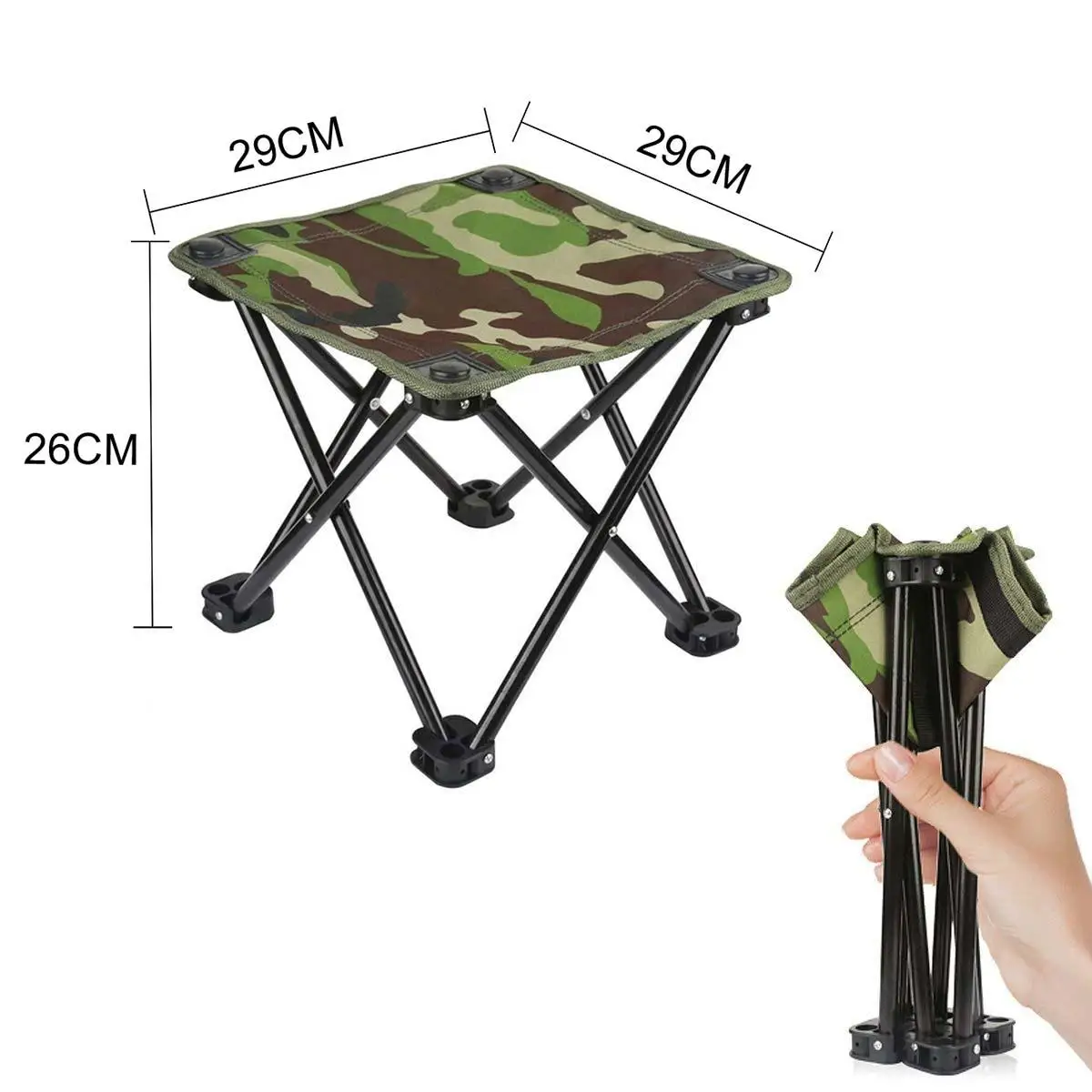 

Portable Oxford Cloth Portable Folding Stool Folding Chair with Carry Bag Hiking Garden Fishing Sturdy Iron Travel Camping