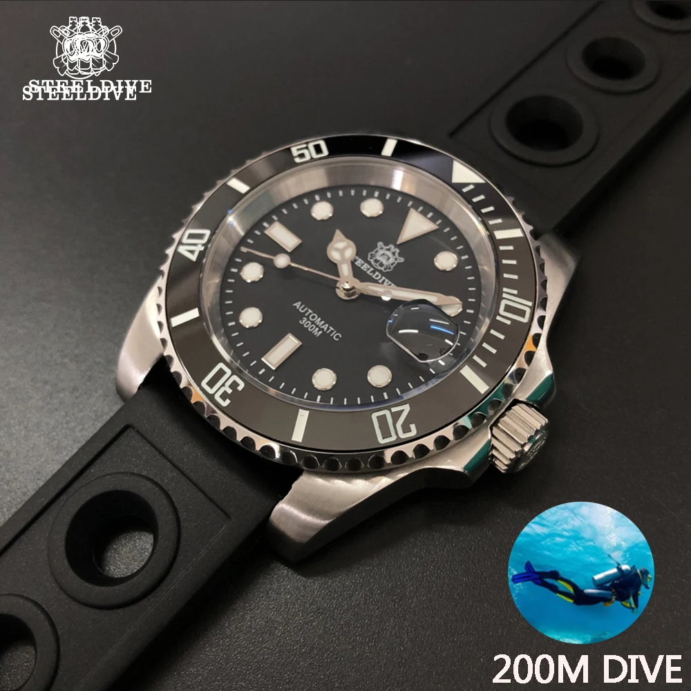 Мужские наручные часы STEELDIVE автоматические механические с керамическим