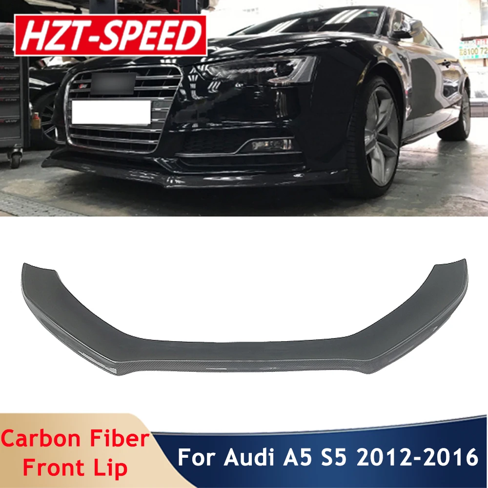 A5 Carbon Fiber Front Lip Shovel Bumper Chin Spoiler Diffuser Car Body Protector Modify For Audi