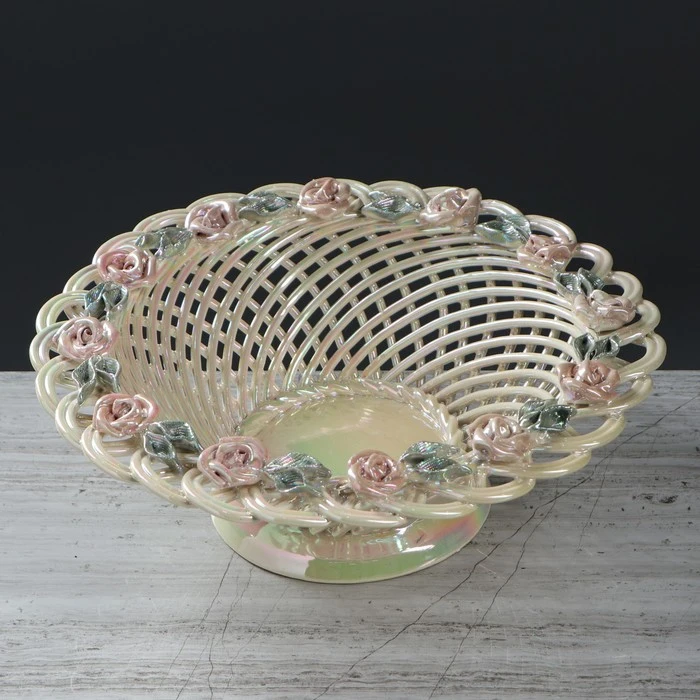 Конфетница &quotПлетенка&quot круглая веночек с лепкой | Дом и сад