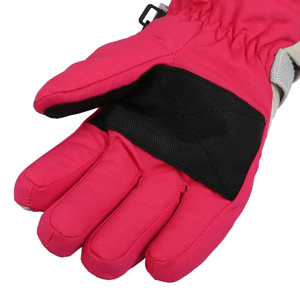 Детские зимние лыжные перчатки, водонепроницаемые теплые варежки, трехслойные ветрозащитные противоскользящие перчатки для улицы, катания на лыжах, велоспорта