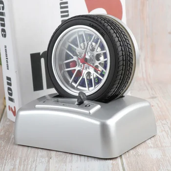 

1PC Tire Shape Engine Sound Modern Creative Seat Clock Desk Clock for Bedroom Office Home Living Room Decoration