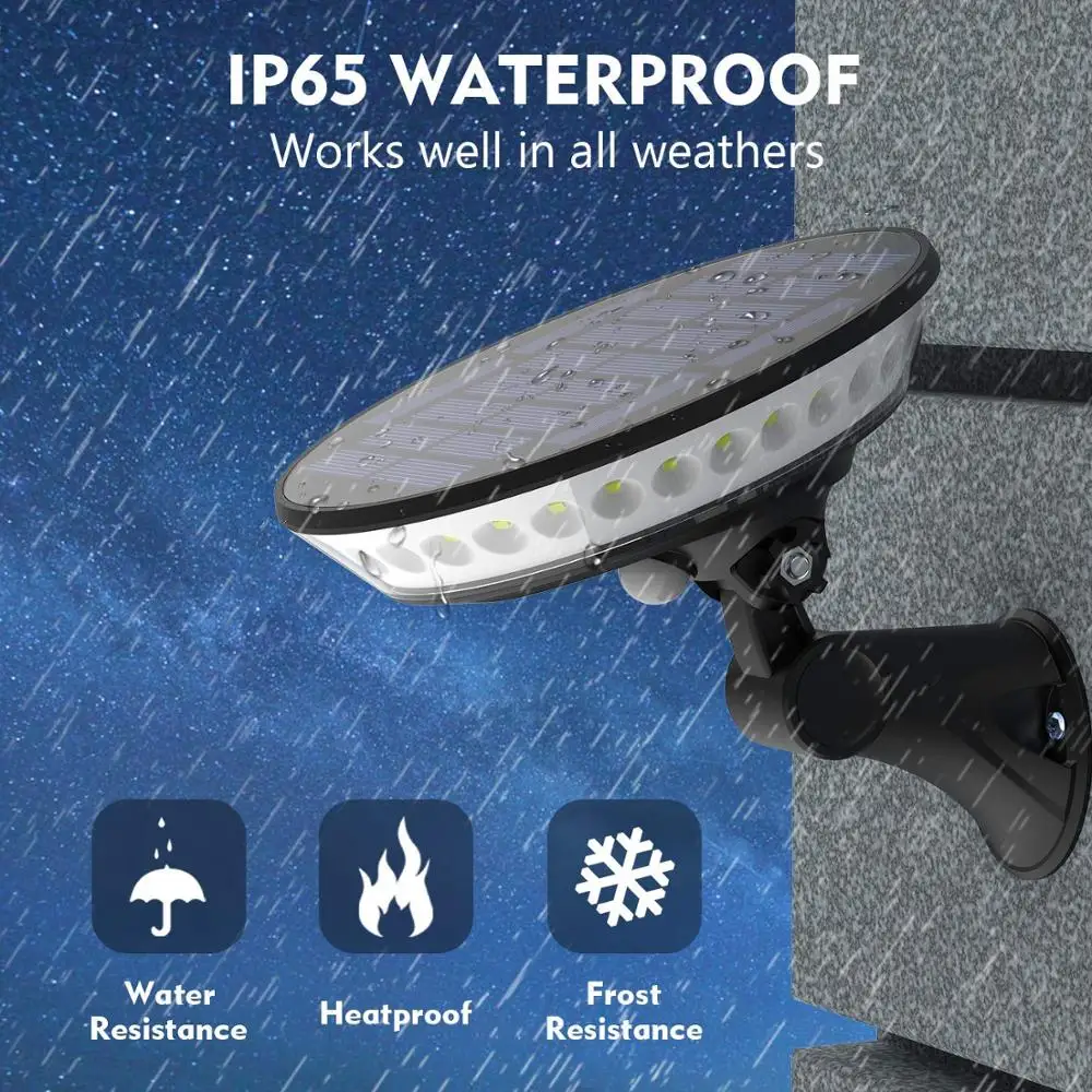 

3 Modes Wireless Solar Motion Sensor Light with 360 Illumination Solar Ceiling Outdoor Lighting Auto