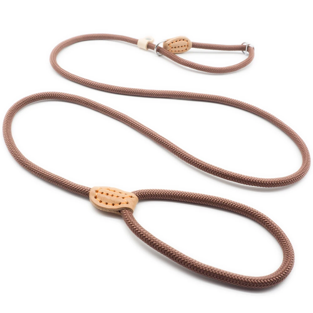 P 체인 개 가죽 끈 슬립 칼라 애완 동물 산책 리드 나일론 개 등산 밧줄 강아지 애완 동물 견인 소형 중형 대형 개