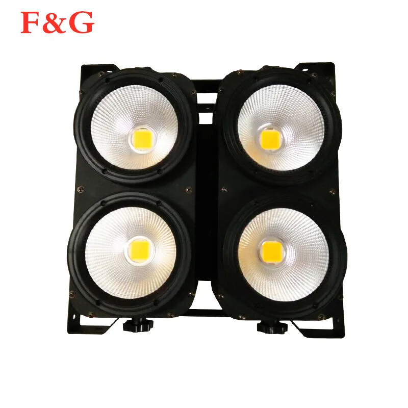 Nueva combinación profesional 4x100 Вт luz светодиодный intermitente 4 Охос COB фреска/blanco cálido Luz de lavado iluminación de escenario