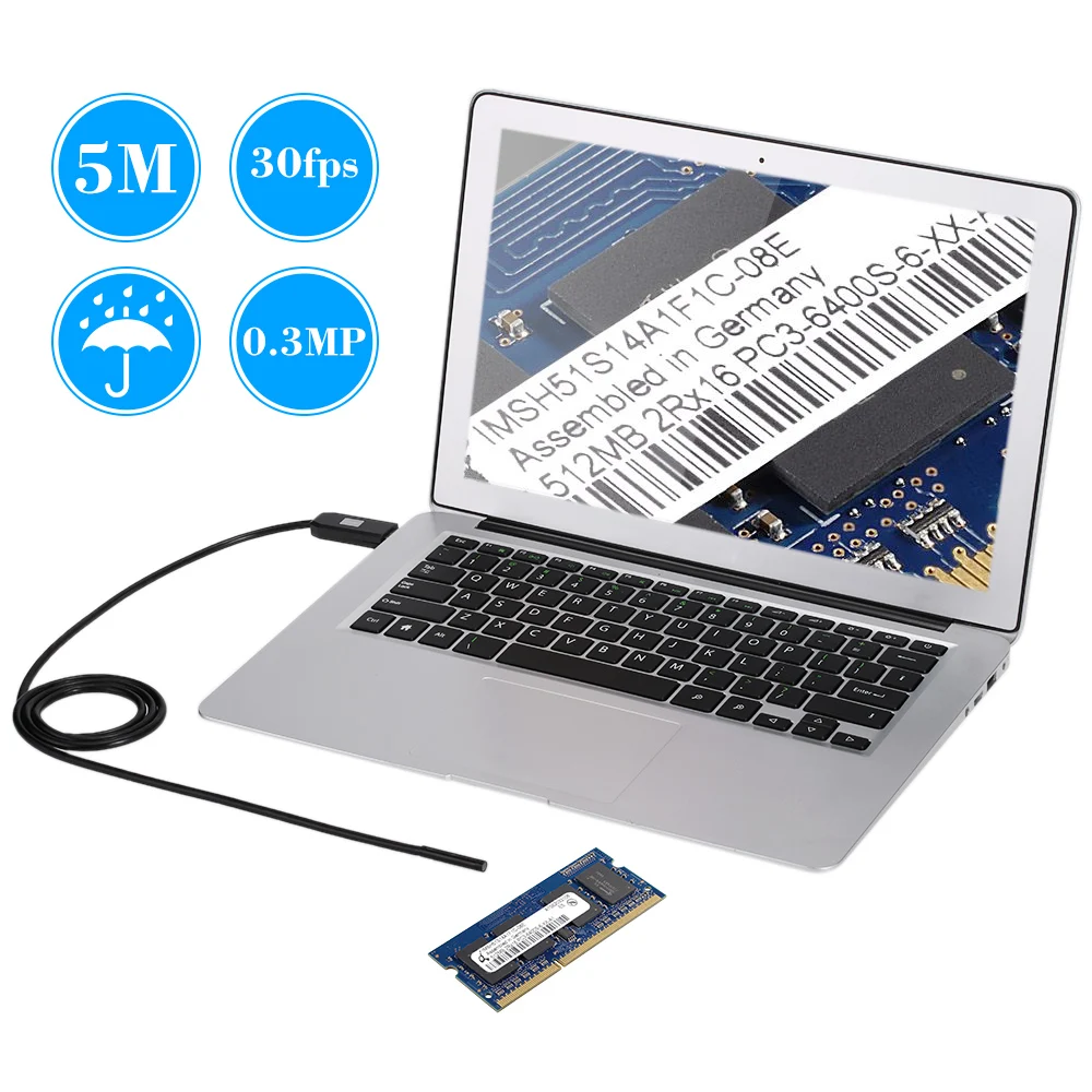 

1/2/3/5M OWSOO 6LEDS 7mm Lens Endoscope Flexible IP67 Waterproof Inspection Borescope for OTG Compatible Android Smart Phones