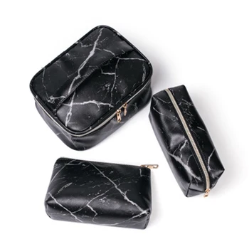 

Hot Selling 3pcs Marble Makeup Bag Toiletry Bag Travel Portable Cosmetic Makeup Brush Bags Waterproof Organizer -B5