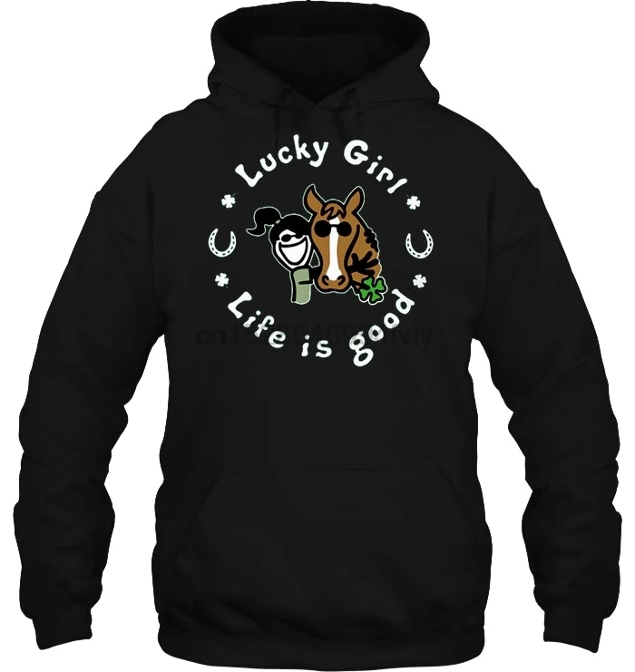 Мужская толстовка Lucky Girl Life Is Good Horse Lover женская уличная одежда