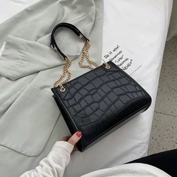 

2020 Summer New Shoulder Bag Lady Messenger Bag Fashion Shopping Bag Chain Bag Lady Bag Stone Pattern Female Bag Handbag