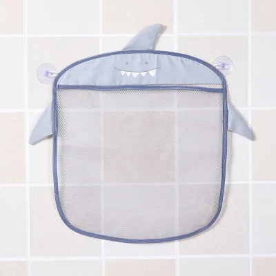 Cartoon Baby bathroom mesh bag Sucker Design for bath toys bag kids animal shapes cloth sand toys storage Blue Pink Net Bag 8