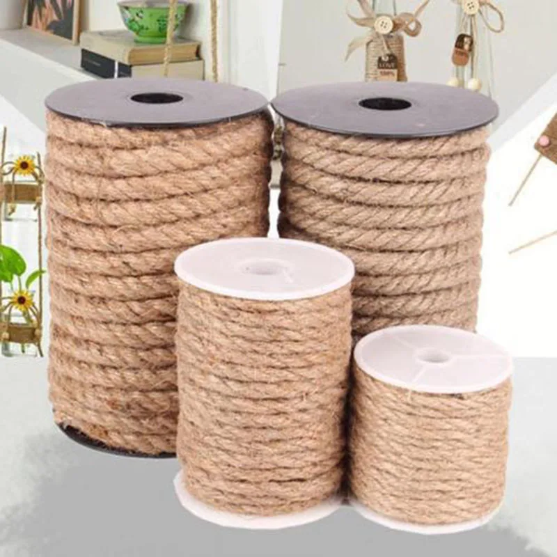 10M Natural Brown Sisal Rope For Cat Climbing Frame DIY Hand-Made Jute Rope Lamp Decoration Rope Binding Hemp Ropes Packaging 10M Natural Brown Sisal Rope For Cat Climbing Frame DIY Hand-Made Jute Rope Lamp Decoration Rope Binding Hemp Ropes Packaging