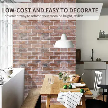 

BUNPIG Bricks Self Adhesive Wallpaper 3D Vinyl Waterproof Photo Wall Paper Furniture Wall Renovation Stickers Interior for Home
