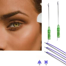 Top sales korea Beauty Suture absorbable l blunt  21G 60mm Barbed Fox eyes lift Cog 4D PDO Thread