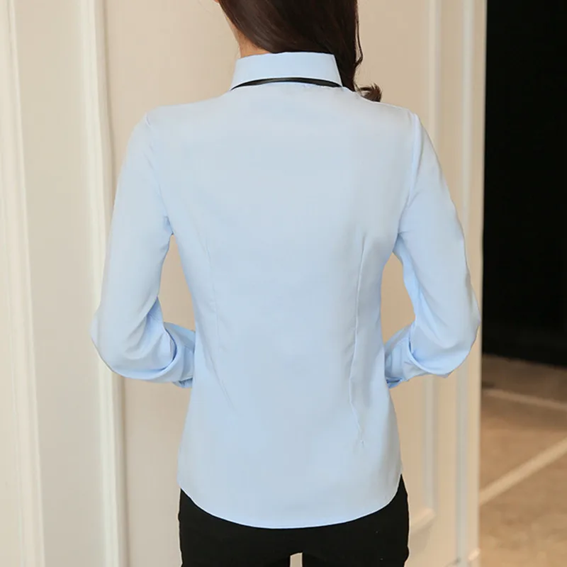 BIBOYAMALL блузки женские Топы с длинным рукавом Повседневная шифоновая блузка Женская рабочая одежда белые/розовые офисные рубашки плюс размер 5XL блузка женская рубашка женская футболка женская
