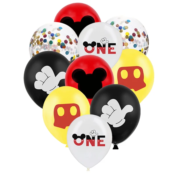 Mickey Mouse Theme Image Party Balloons Decoration Birthday Background Decor Baby Shower Supplies Children Party Supplies 10pcs Balloons-4