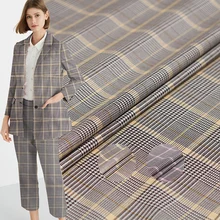 Перламутровый шелк японская пряжа окрашенная гусиная лапка камвольная шерстяная ткань материалы осенние женские костюмы брюки швейная ткань