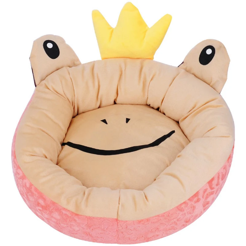 prativerdi Soft Cotton Cat Bed Warm Washable Pet Bed Kennel Crown Frog Design Mat Small Dog Bed Dog House Cat Mat Pet Supplies16 - 