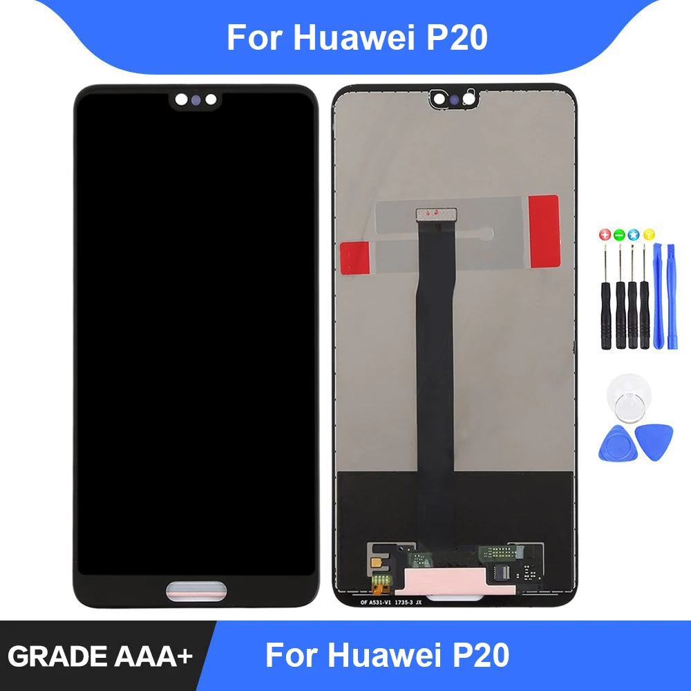 

For Huawei P20 LCD Display Touch Screen Digitizer Assembly Repair Parts P20 EML-L09 EML-L22 EML-L29 Display Frame Replacement