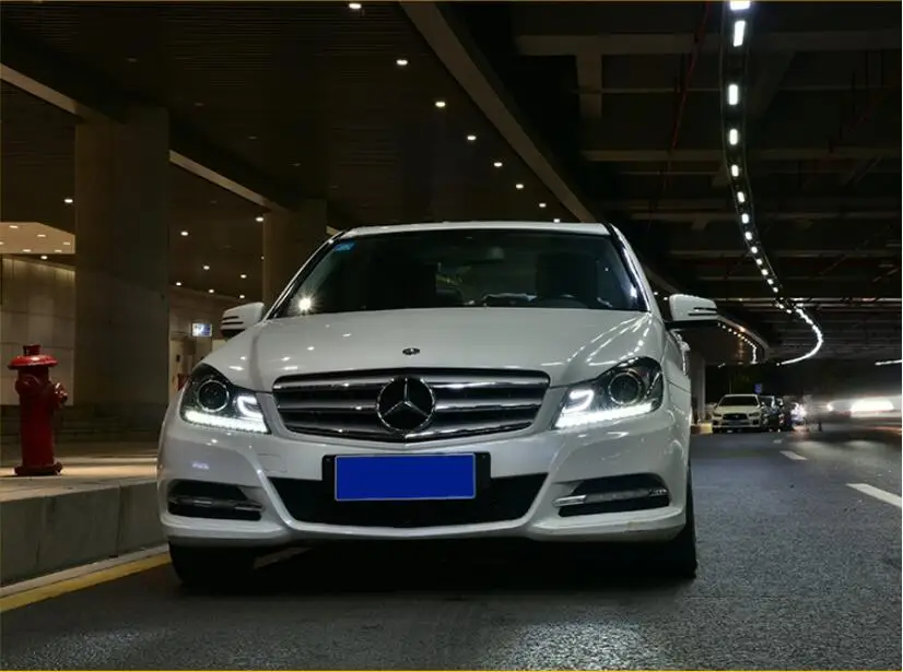 2011~ 2013 автомобильный головной свет bupmer для Mercedes Benz W204 фары C180 C260 C200 автомобильные аксессуары светодиодный скрытый туман Benz W204 фары