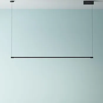 

Modern Black LED pendant lights living room long hanging lamp Nordic Aluminum art restaurant bedroom home deco lighting fixtures