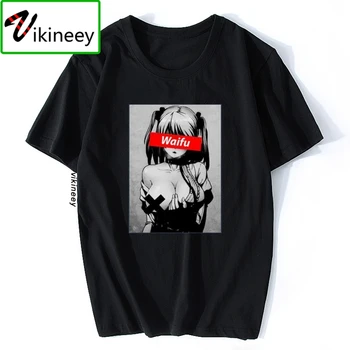 

Waifu Material Shirt Otaku Lewd Hentai Cute Girl Anime T Shirt for Men StreetWear Aesthetic T Shirt Solid Color Short Sleeve