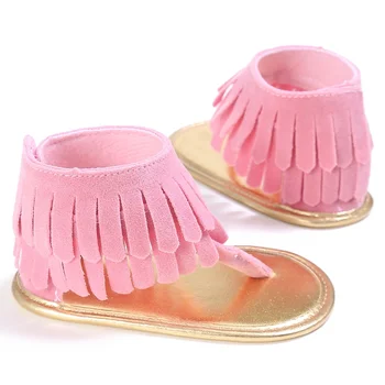 

Summer Toddler Newborn Baby Girl Shoes Tassel Anti-slip Flip Flop Prewalker For Girls 0-18M