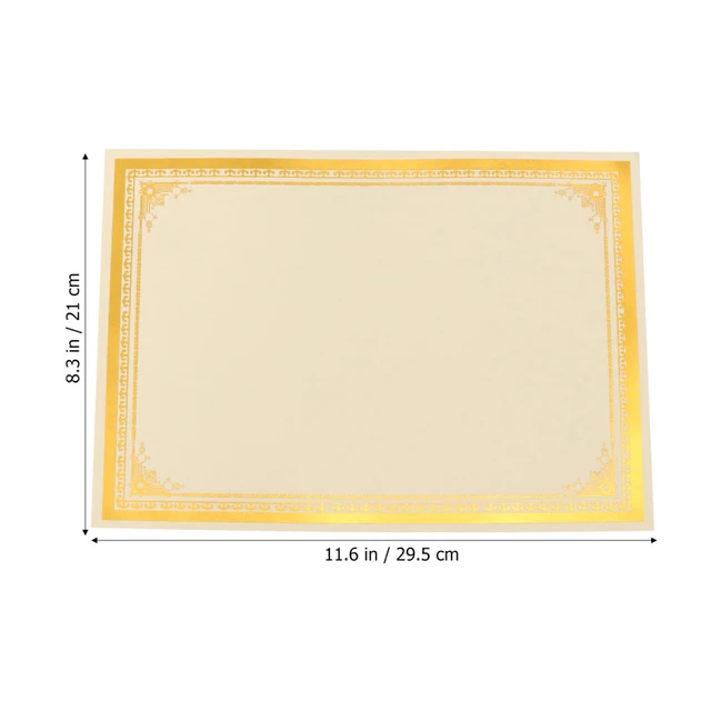 30PCS Award Certificate Paper Blank A4 Paper Diploma Certificate Paper for  Graduation Ceremony Office School (250g Gold Foil) - AliExpress