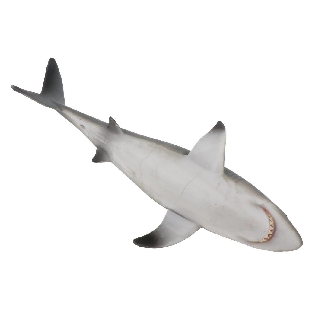 18cm Great White Shark Realistic Sea Animal Figure Solid Plastic Toy Model