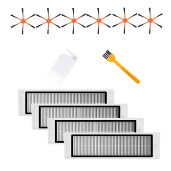 

12pcs Side Brushes*6 HEPA Filters*4 Cleaning Tool*1 Cleaning Brush*1 for Roborock S6 S55 Vacuum Cleaner Accessory