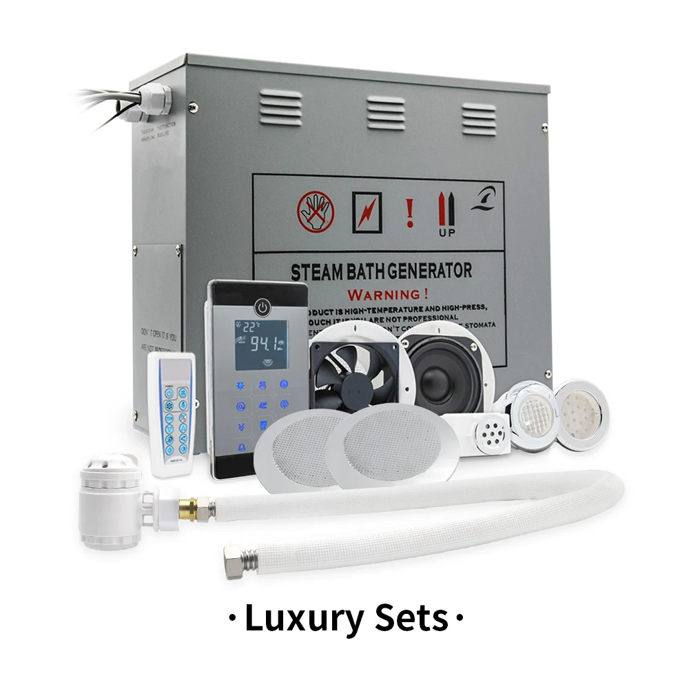 380 В/3 фазы 9 кВт Максимальная температура 60 градусов и время пара 60 минут установка душ паровой ванная комната сауна спа генератор озона - Color: Luxury Sets