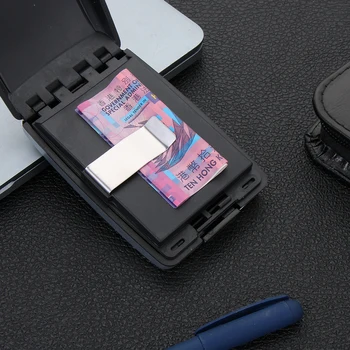

Multi-function ID Credit Card Holder RFID Non-scan Metal Wallet Money Clip Coin Purse Anti-Theft Wallet Business Card Case