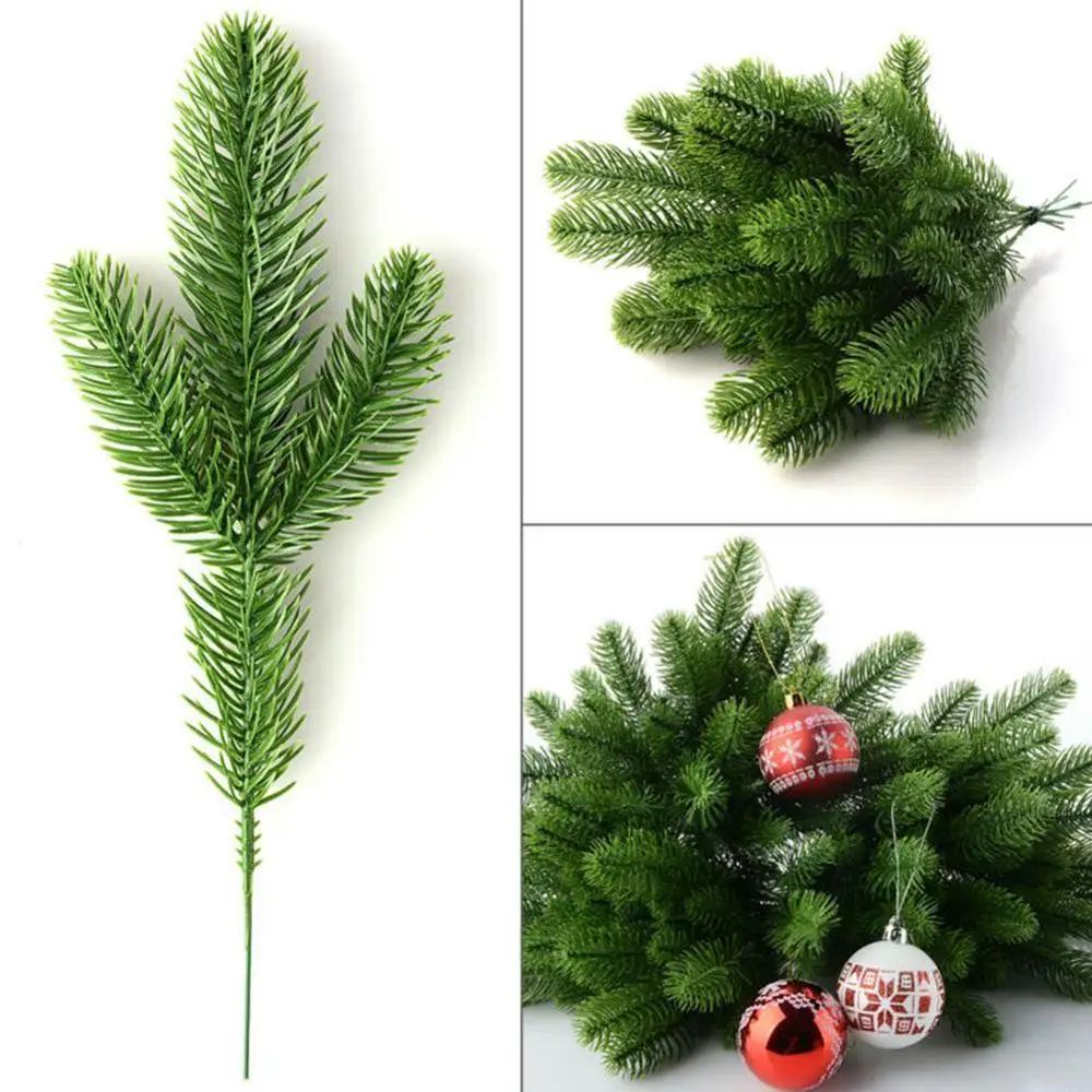 

30/50Pcs Artificial Plant Fake Flower Pine Branches Christmas Tree For Decor Fake Flower Artificial Plants