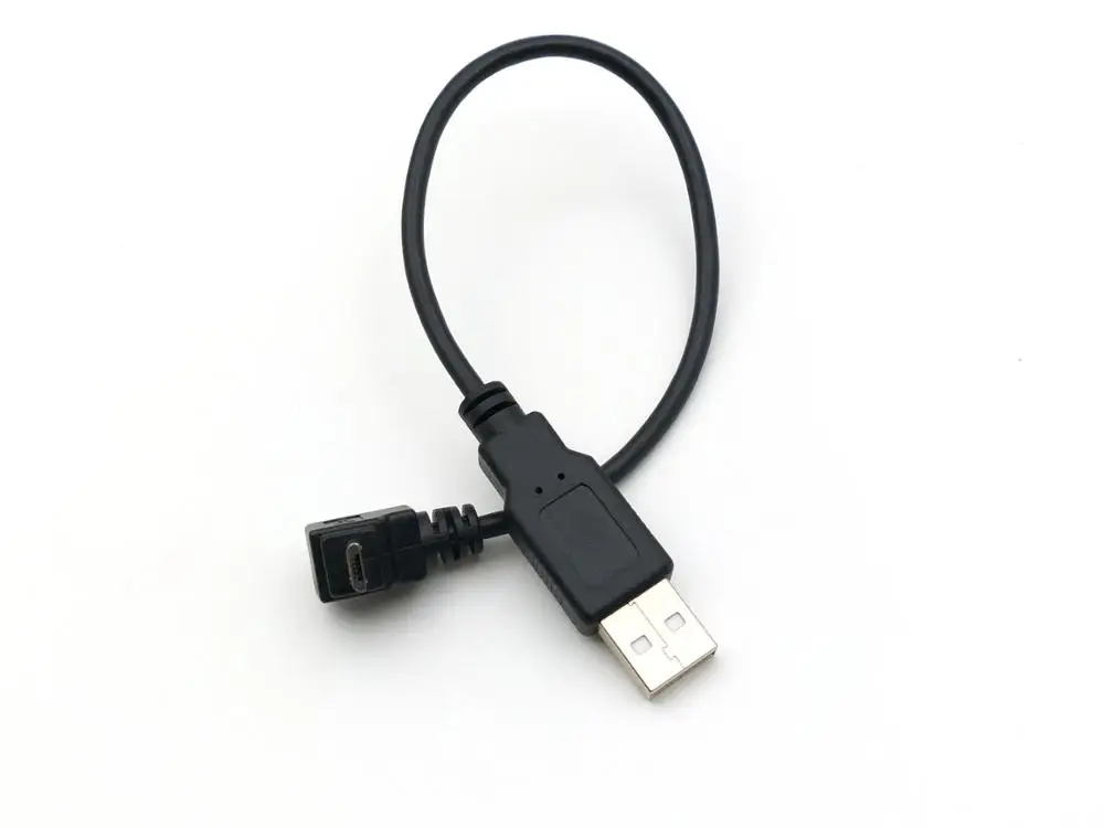 USB 2,0 A левый угол к Micro B правый угловой кабель 25 см