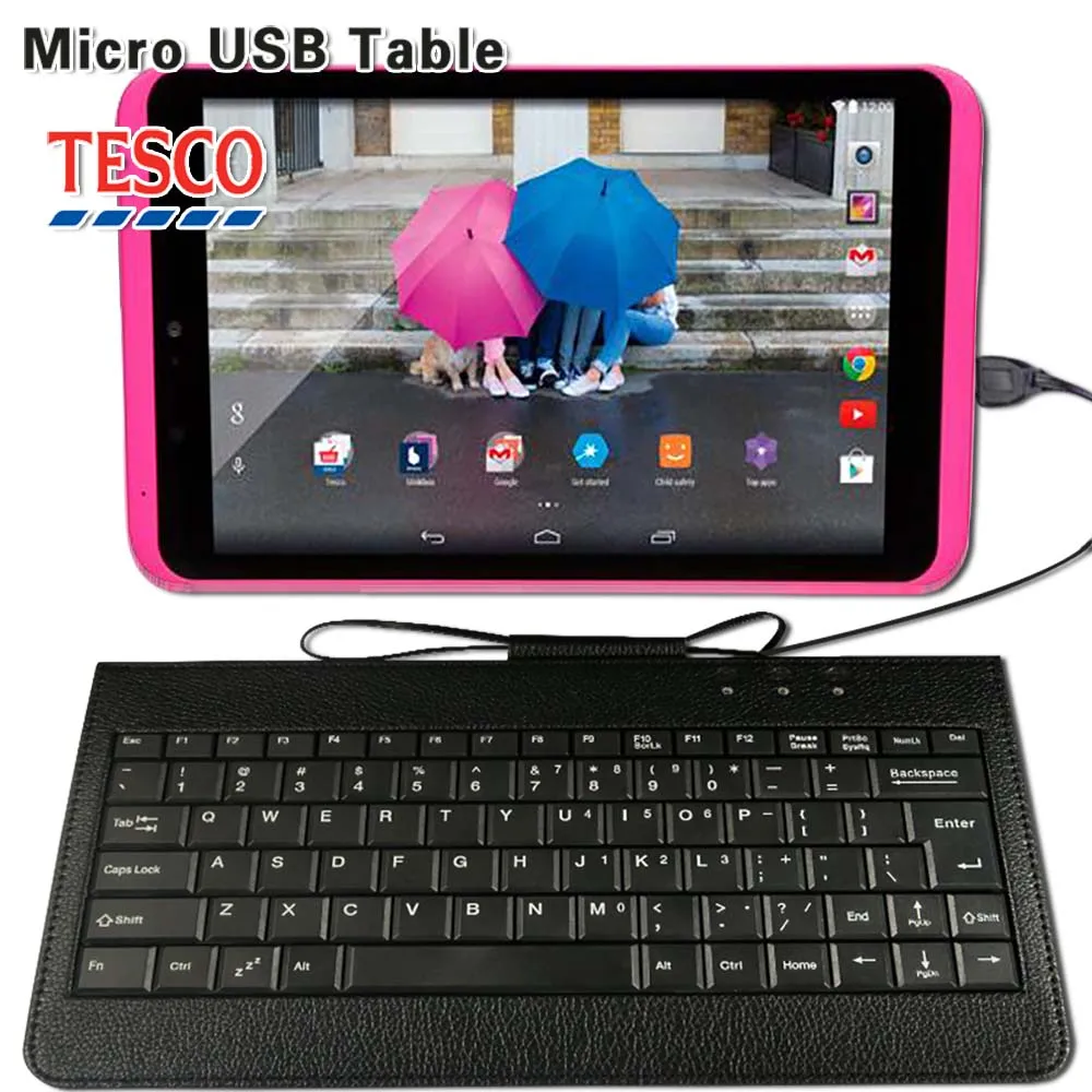 

Micro USB Keyboard 7/8/8.3 Inch Leather Stand Case for TESCO Windows Connect 10/ Windows Connect 9 8.9" Tablet Protective Case