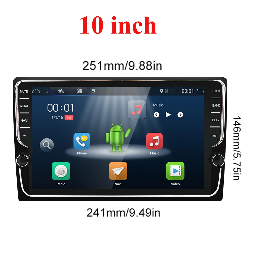 Excellent 4G RAM Octa Core 1din android 9.0 car Multimedia player universal GPS Navigation audio stereo radio with WIFI+bluetooth+camera 36